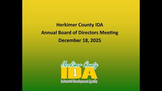 Herkimer County IDA Annual Board Meeting - December 18, 2025