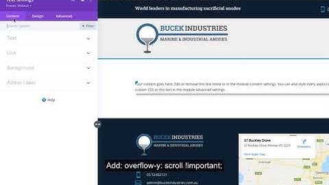 Creating scrolling tables in Divi.