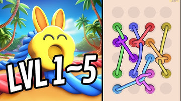 🪢 TWISTED TANGLE 🪢 Level 1 ~ 5 🧩 Gameplay Walkthrough