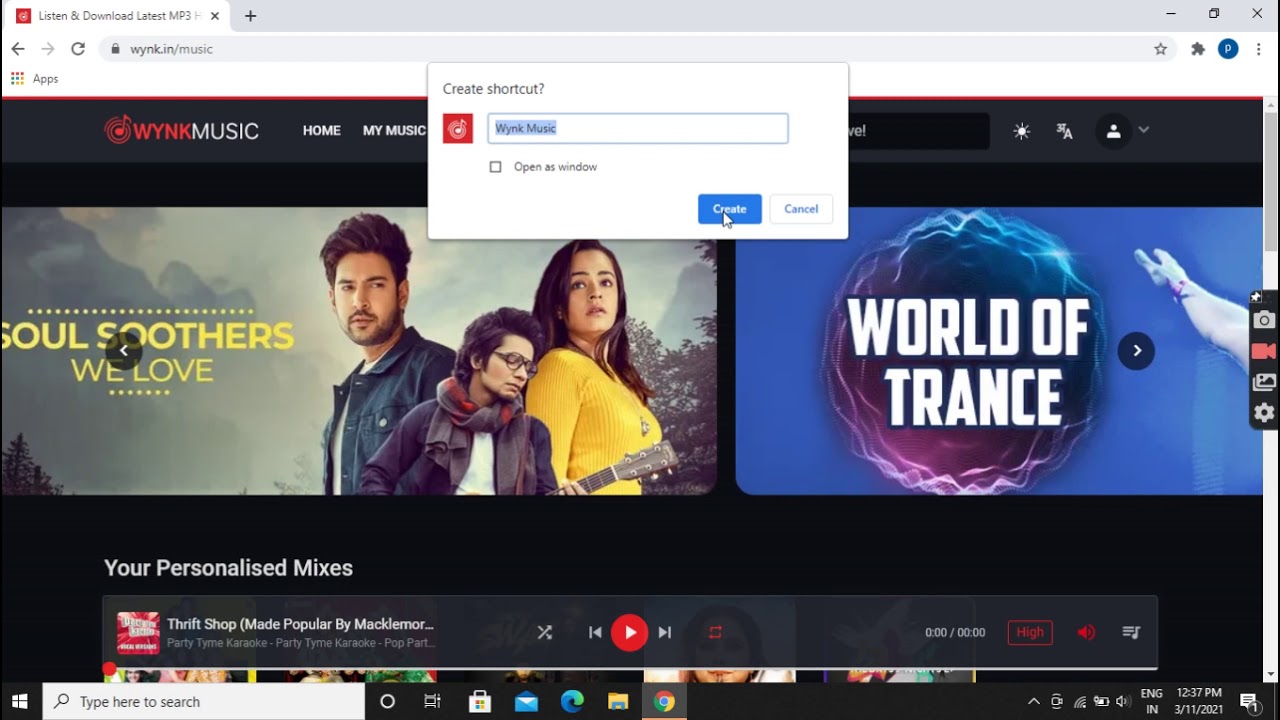 Is wynk music available for pc