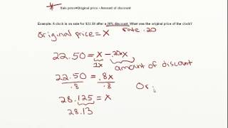 MTH 061: Applications of Linear Equations Involving Percent