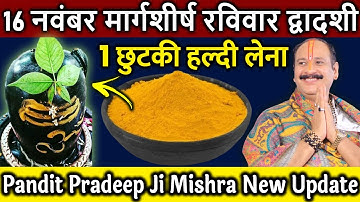 16 नवंबर मार्गशीर्ष रविवार द्वादशी तिथि को 1 छुटकी हल्दी वाला उपाय जरुर करे || Pradeep Ji Mishra