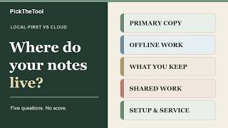 Local-First vs Cloud Note-Taking: 5 Questions to Ask | PickTheTool