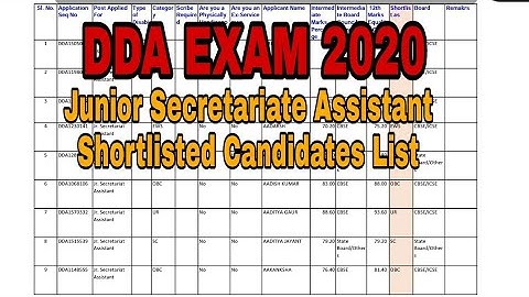 DDA JSA Shortlisted candidates List Out! || Junior Secretariate Assistant Shortlisted Candidates