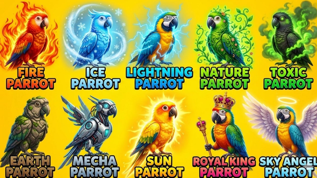Ancient Legend of the Elemental Parrots of the Sky