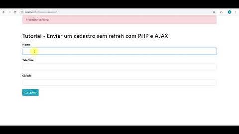 Enviar um cadastro sem refresh com PHP e AJAX