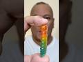 👂ASMR HARIBO RAINBOW WORM GUMMY CANDY (3 FLAVORS) EATING SOUNDS👂#shorts #asmr
