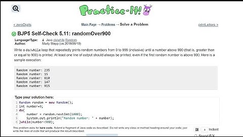 Java Practice It || 5.11 randomOver900 || do/ while, do while loop, random class