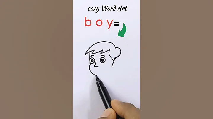 How to Draw a Boy face using Word b o y / Easy Boy Drawing #shorts #viral #trending