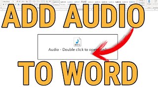 How To Add An Audio File In Word
