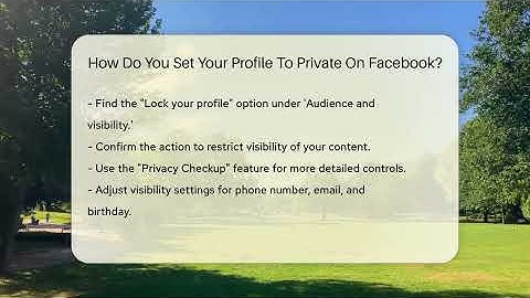 How Do You Set Your Profile To Private On Facebook? - Everyday-Networking