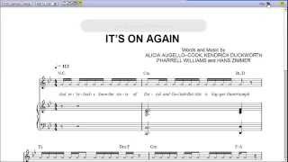 It's On Again by Alicia Keys feat. Kendrick Lamar - Piano Sheet Music:Teaser