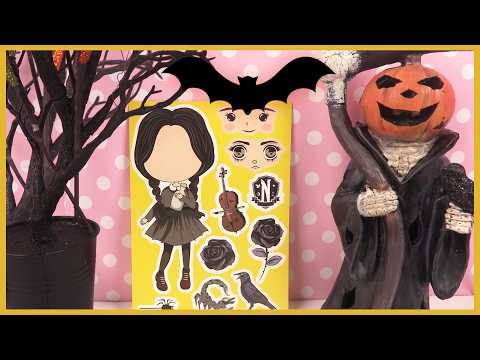 Crée ton Personnage de Wednesday Addams - Halloween - Activité pour Enfants Autocollants
