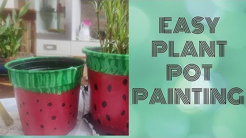 Simple painting on plant pot|watermelon art on pot|plant pot painting|Acrylics|artbysripramada