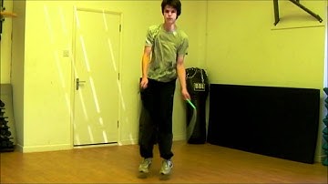 360 spin land in cross double jump rope trick slow motion