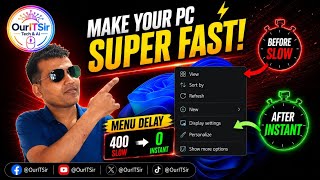 MAKE YOUR PC SUPER FAST! AFTER SETUP: MENU DELAY 400 → 0 | Windows Speed Boost