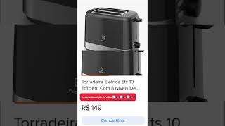 #publicidade Torradeira Elétrica ETS 10 Efficient Com 8 Níveis deTostagem lnox Preto Electrolux