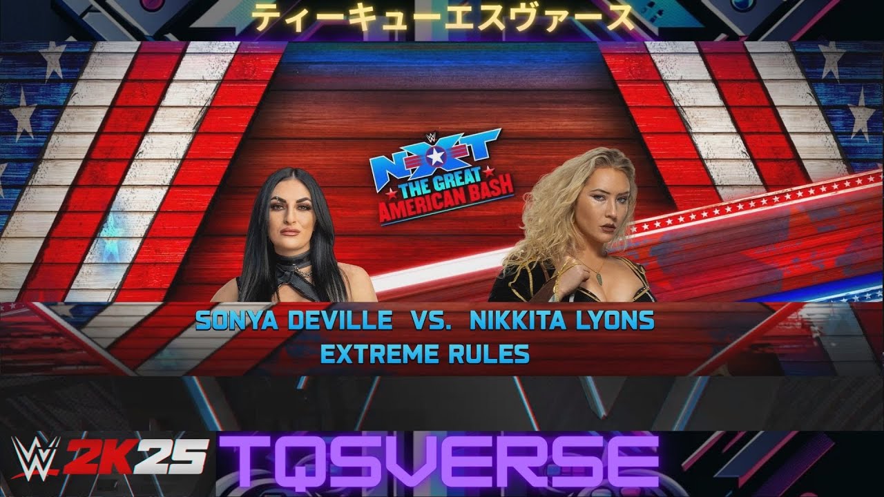 SONYA DEVILLE VS NIKITTA LYONS (C). GREAT AMERICAN BASH. WWE 2K25. TQS