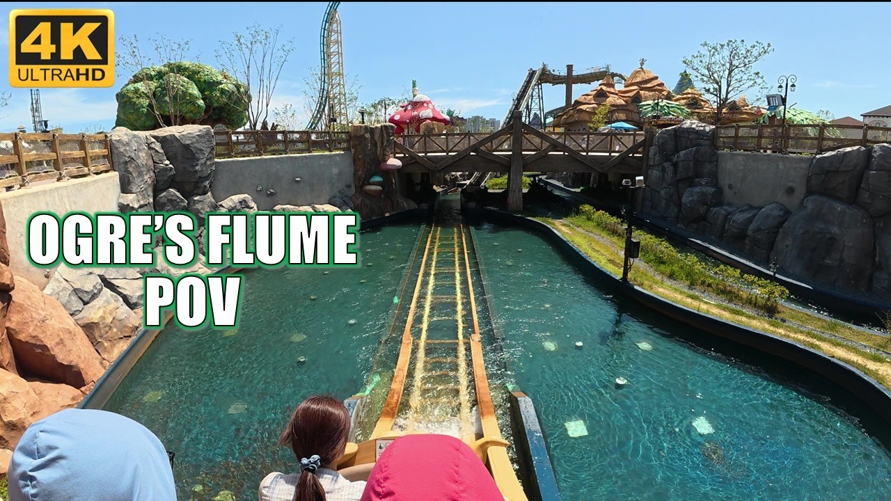 Ogre's Flume POV (4K 60FPS), Lotte World Busan ABC Rides Log Flume | Non-Copyright