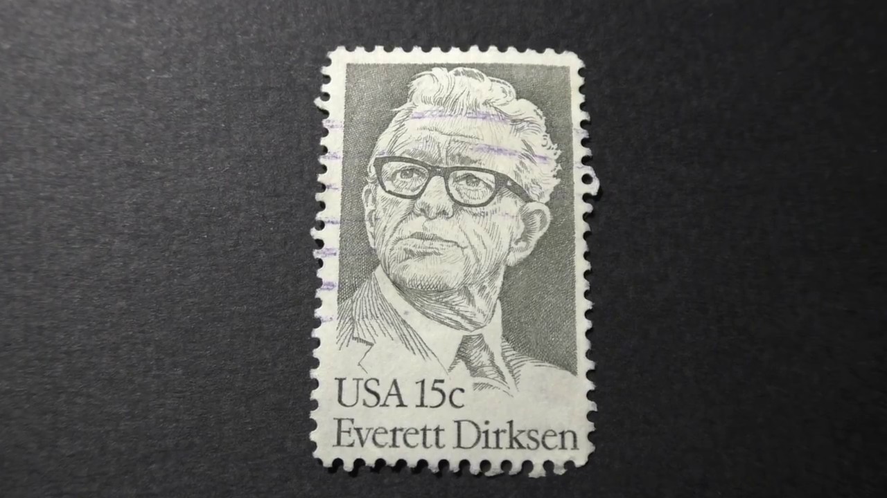 Postage stamp. USA. Everett Dirksen. Price 15 cents YouTube