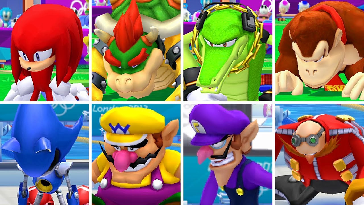 Mario & Sonic at the London 2012 Olympic Games [3DS] - All Characters Losing Animations