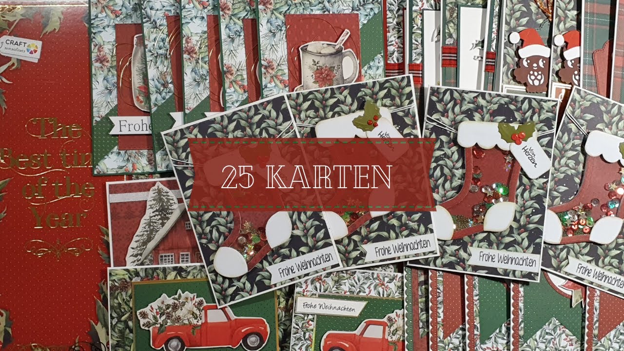 25 Karten aus 1 Actionblock | Weihnachtsblock 2021  |  #bastelnmitaction