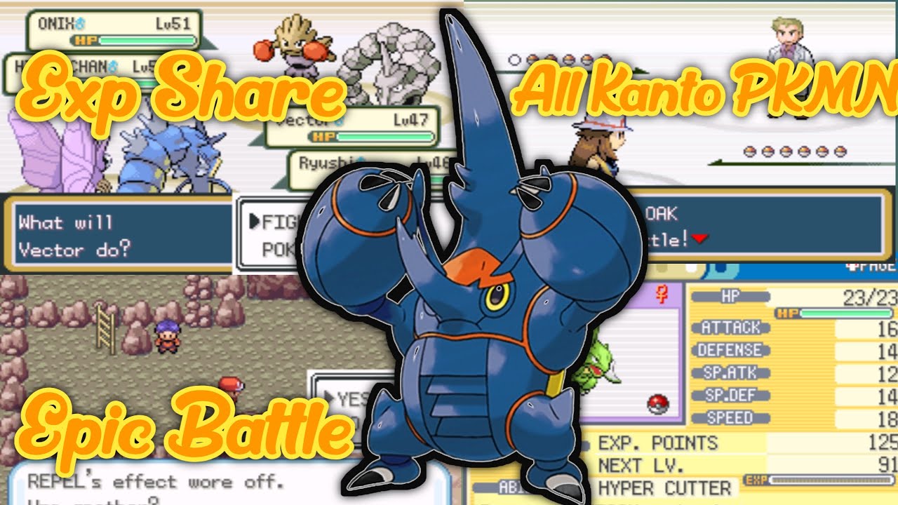 New Pokemon FR Advance Gba Rom hack with Exp Share, Double Battles, All