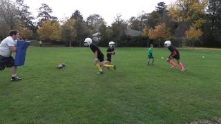 FB down field blocking training basic pt 5. 18/10/2014