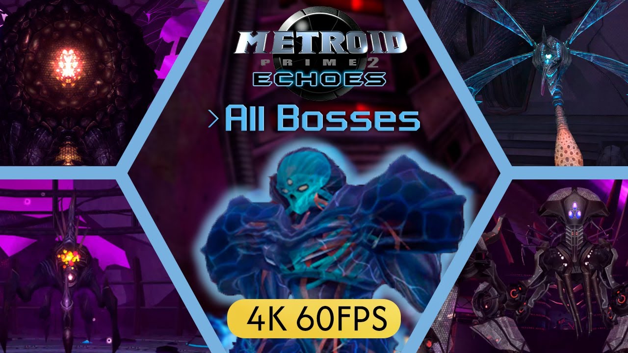 Metroid Prime 2: Echoes - All Bosses & Ending (4K60FPS)