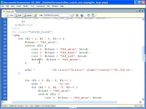 For loops in PHP
