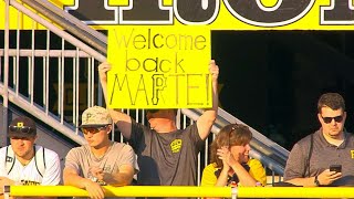 MIL@PIT: Pirates fans welcome back Starling Marte