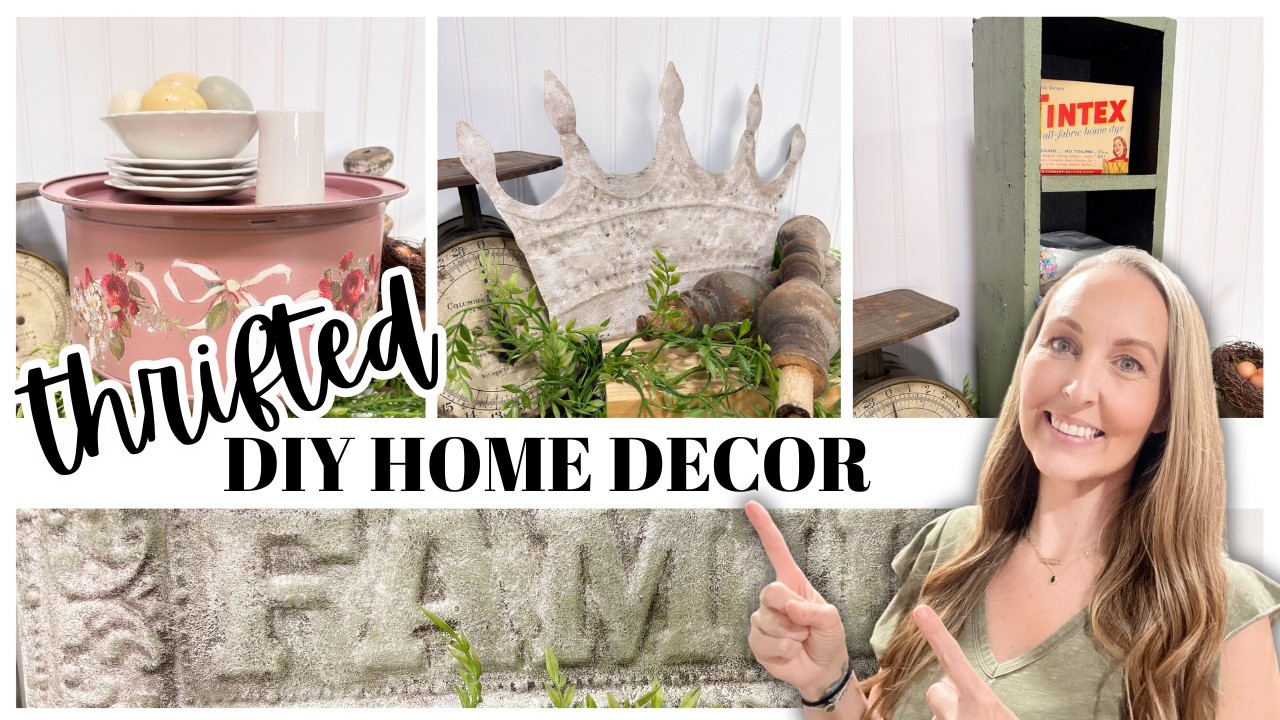 Thrifted Home Decor using forgotten thrift store finds - YouTube