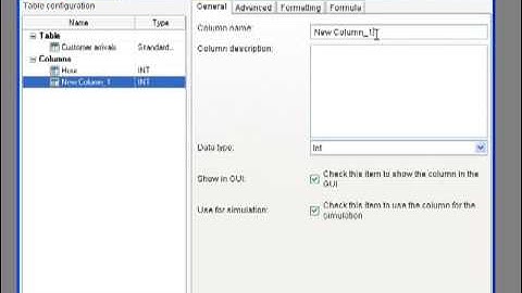Scenario Navigator - Creating a table