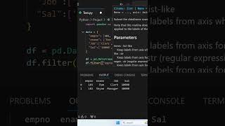 Pytho Intervew question 2024,Pandas Dataframe Filter Column, Python #shorts #viral #python #vscode