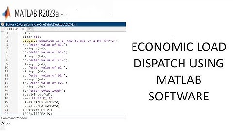 Economic load dispatch using MATLAB software