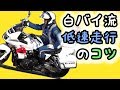 白バイ低速バランス走行(一本橋、スタンディング)のコツなどバイクフェスのデモ走行