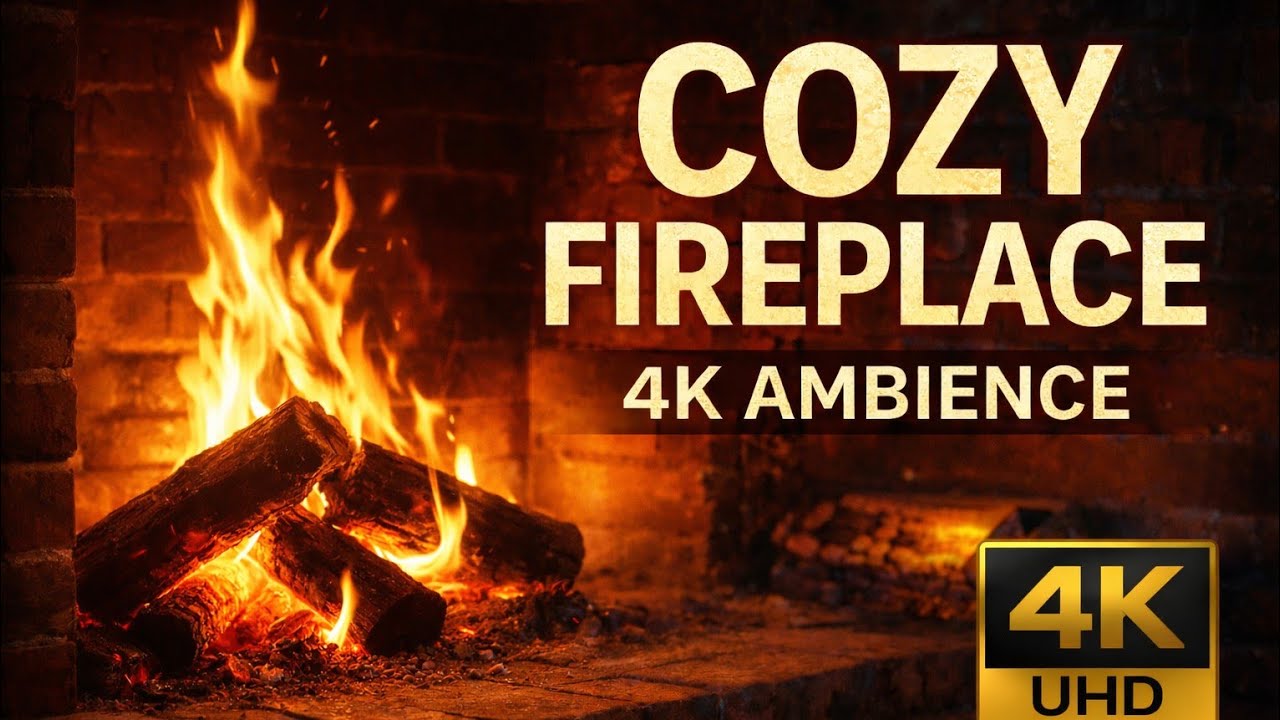 Fireplace 4K UHD🔥 Crackling Fire Sounds for Deep Sleep & Relaxation Cozy Fireplace