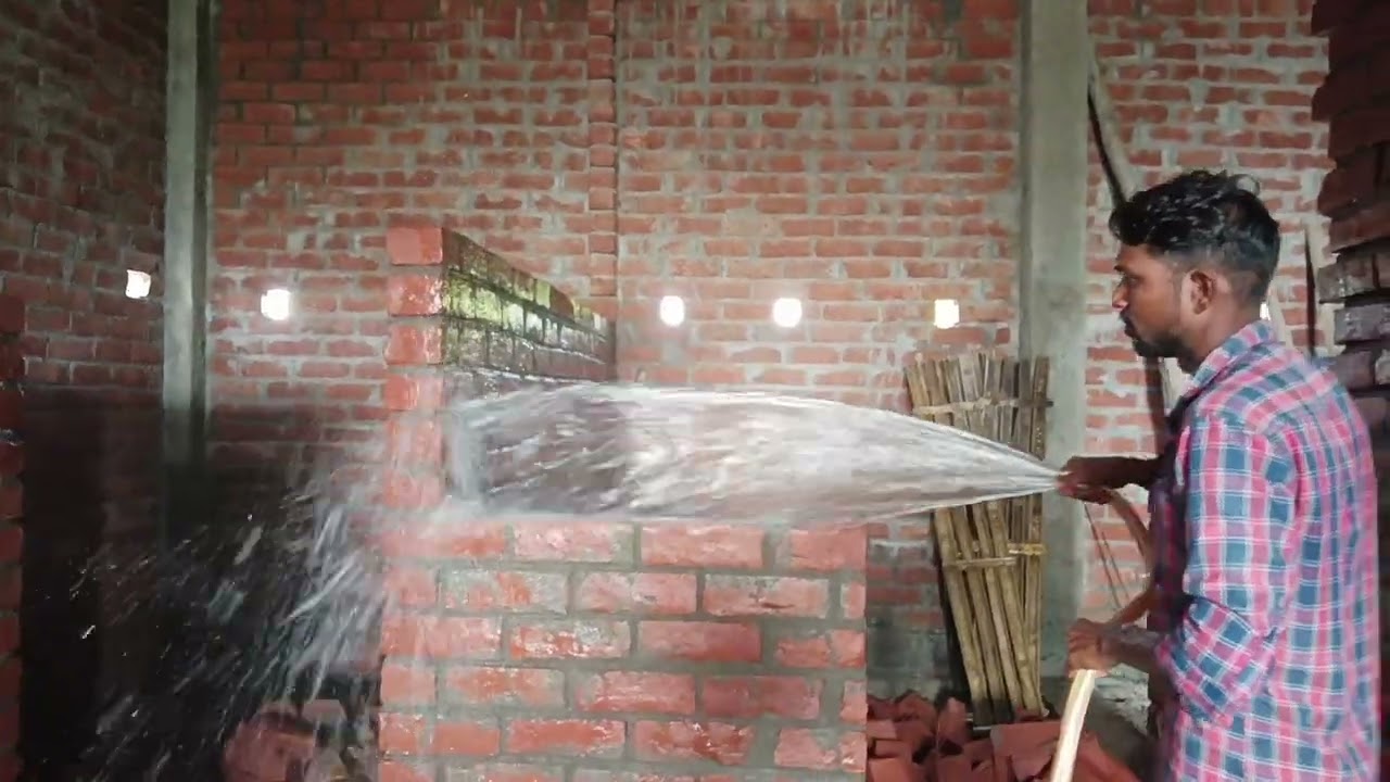 brick wall curing 👌👌