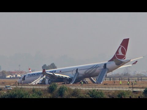 Turkish Airlines Jet Veers Off Runway in Nepal
