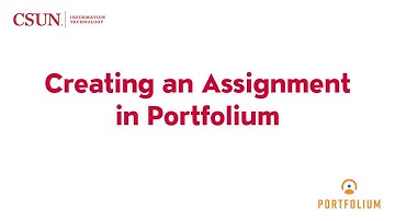 Creating an Assignment in Portfolium