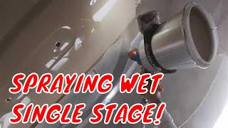 Car Painting: Spraying DRIPPING WET Single Stage Paint in 10 Minutes!