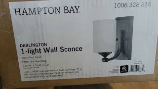 Hampton Bay Darlington 4 5 in Matte Black Indoor Wall Sconce