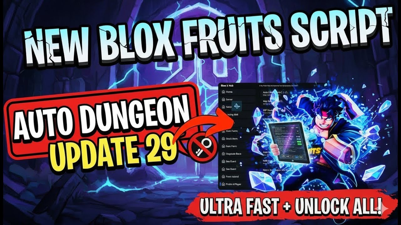 BLOX FRUITS SCRIPT *NOKEY* (Roblox) | Auto Farm DungeonScript & More! | UPDATE 29