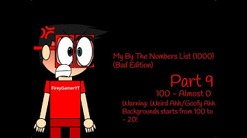 My By The Numbers List (1000) (Bad Edition) (Part 9)