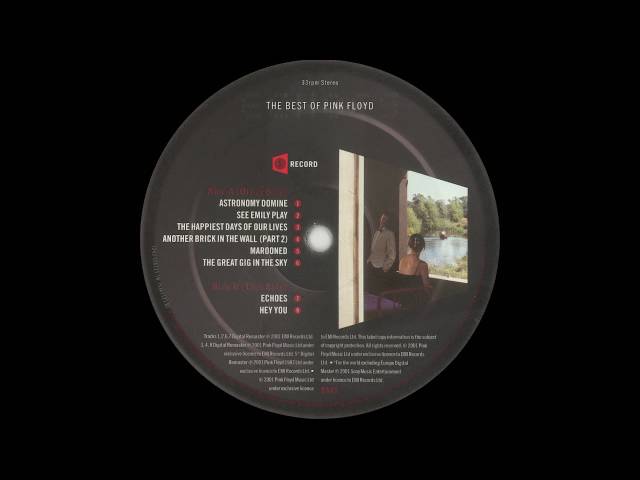 Pink Floyd - Echoes (Vinyl 1st issues, - The Best Of Pink Floyd) - YouTube