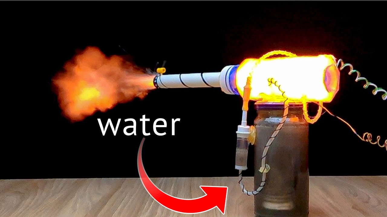 Water Converted into Explosive Gas _ DlY HHO Gun - YouTube