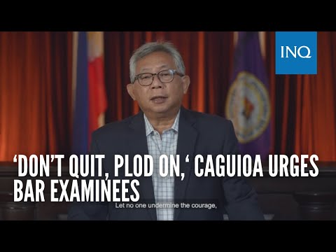 ‘Don’t quit, plod on,‘ Caguioa urges bar examinees