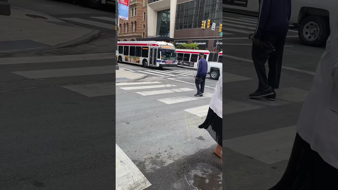 Septa route bus routes 33 and 48 at 11th & market streets in downtown Philadelphia