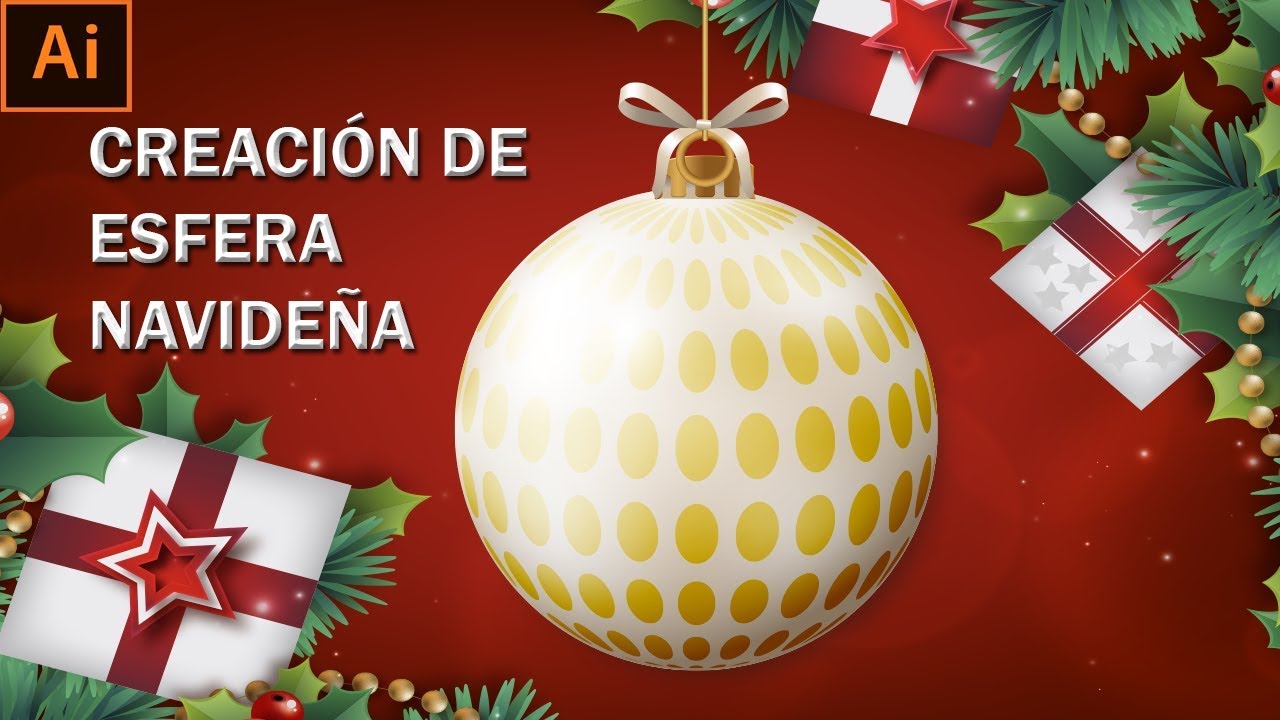 CREACIÓN DE ESFERA NAVIDEÑA PASO A PASO CON ILLUSTRATOR TUTORIAL - YouTube