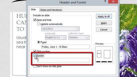 Microsoft PowerPoint: How to Add a Footer with Fixed Information